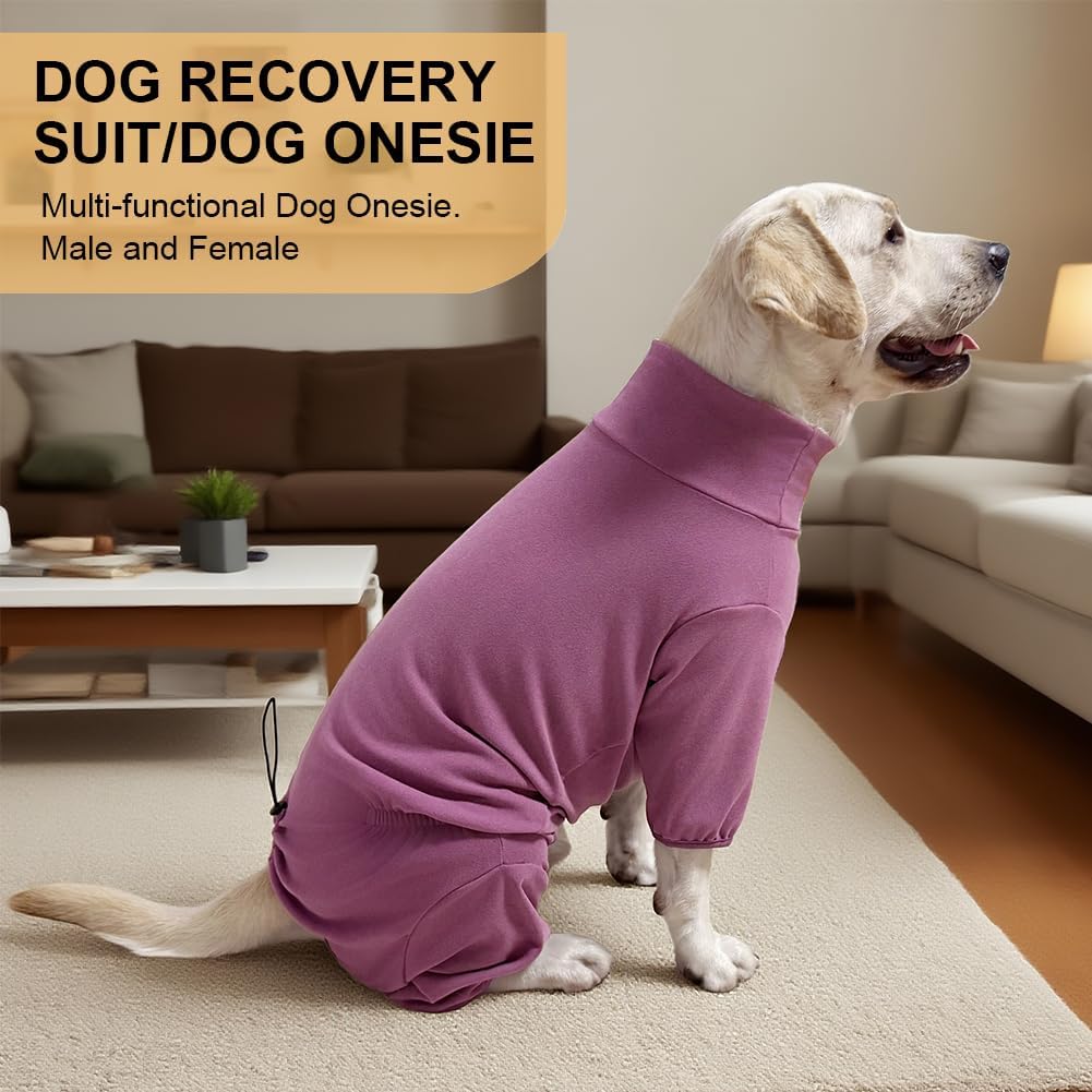 Dog Pyjamas PJS Sweater Clothes and Home Clothing Suitable for Small to Medium Breeds of Dogs, Dog Neutering Suits, Extra-Large Stretch Fabric, Four-Legged Clothes (Thickened Red, XL)