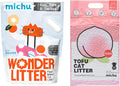 Tofu Cat Litter Natural Clumping Tofu Cat Litter 5.5lb/88oz 5 Scents (Peach + Wonder Litter, 2 Pack)
