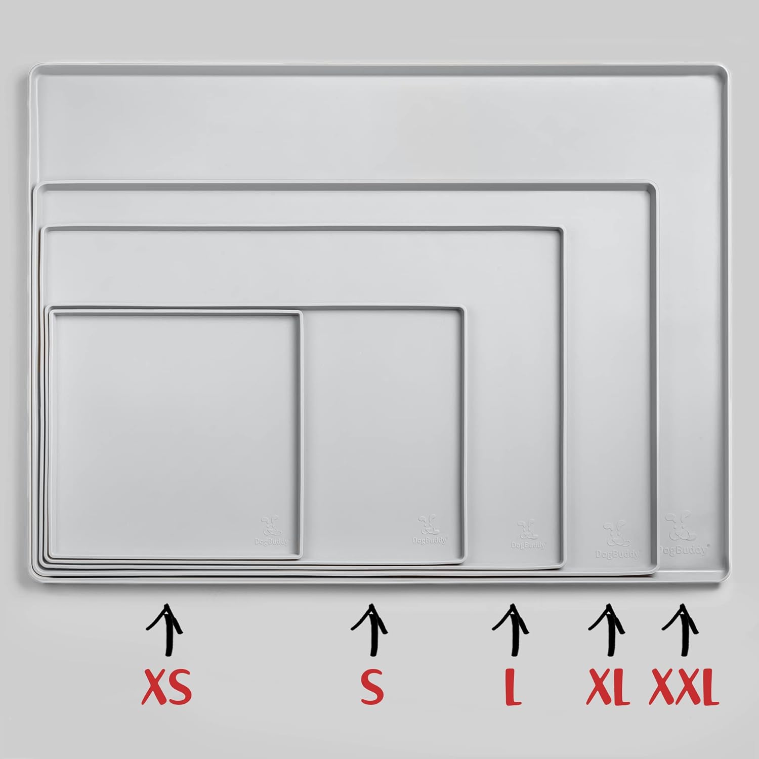 DogBuddy Dog Food Mat – Waterproof Dog Bowl Mat for Food and Water, Silicone Pet Feeding Mats for Floors, Non-Slip Placemat with High Edges for Dogs Bowls, Puppy Essentials (Large: 24"x16", Mist)