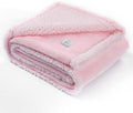 Waterproof Dog Blanket Reversible Fluffy Pet Bed Cover Pink Puppy Blankets Leakproof Sofa Couch Washable Cover Cat Pet Blanket for Warm-M