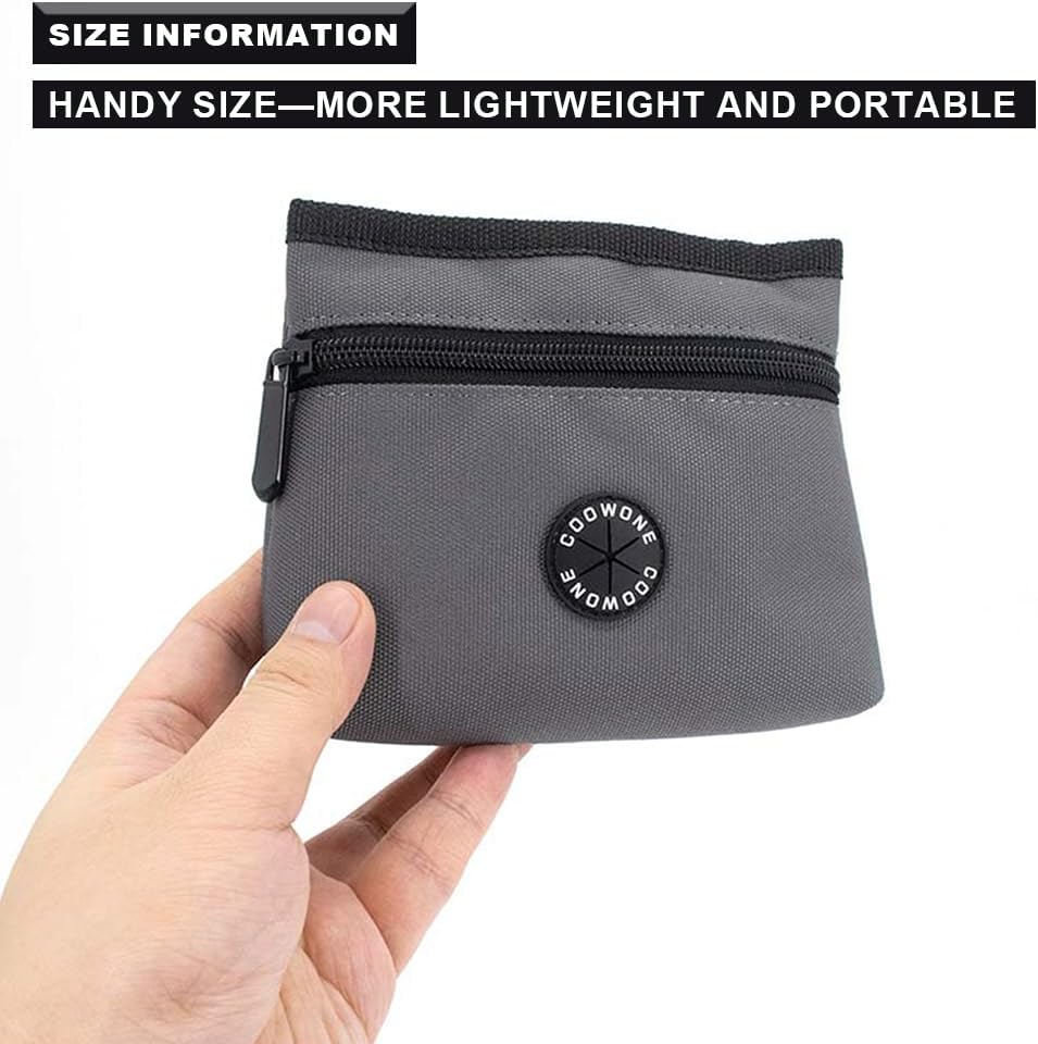 COOWONE Dog Treat Pouch with Pet Training Clicker, Detachable Dog Puppy Training Treat Bag, 900D Oxford Cloth Magnetic Closure Small Dog Poop Bag Holder for Travel or Outdoor Use