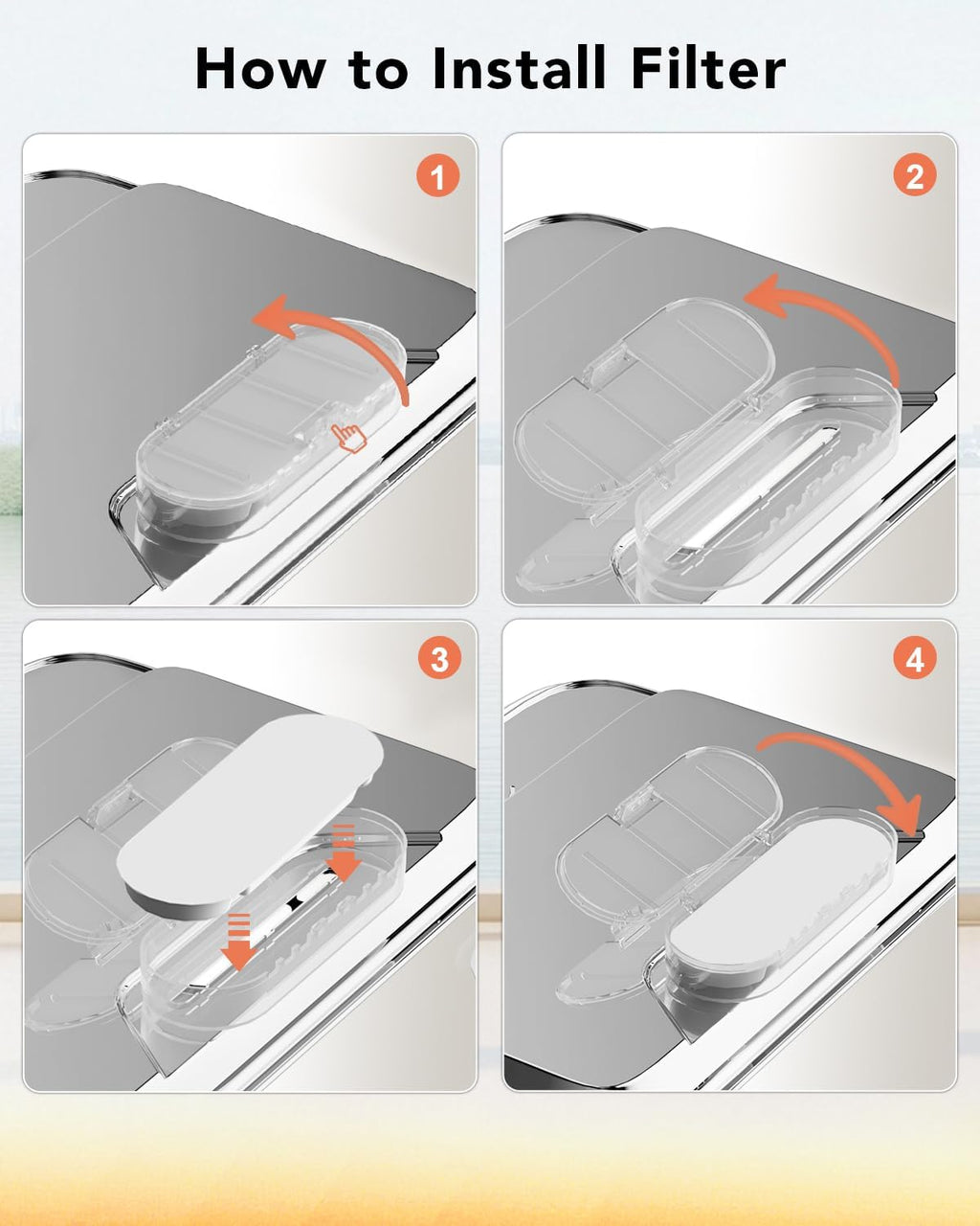 UPSKY 2.25Gal Elevated Dog Water Fountain Filter, 5 Pcs Replacement Filters, Multi-Layer Filtration System Carbon Filters Compatible with 8.5L/2.25Gal 4 Heights Adjustable Fountain