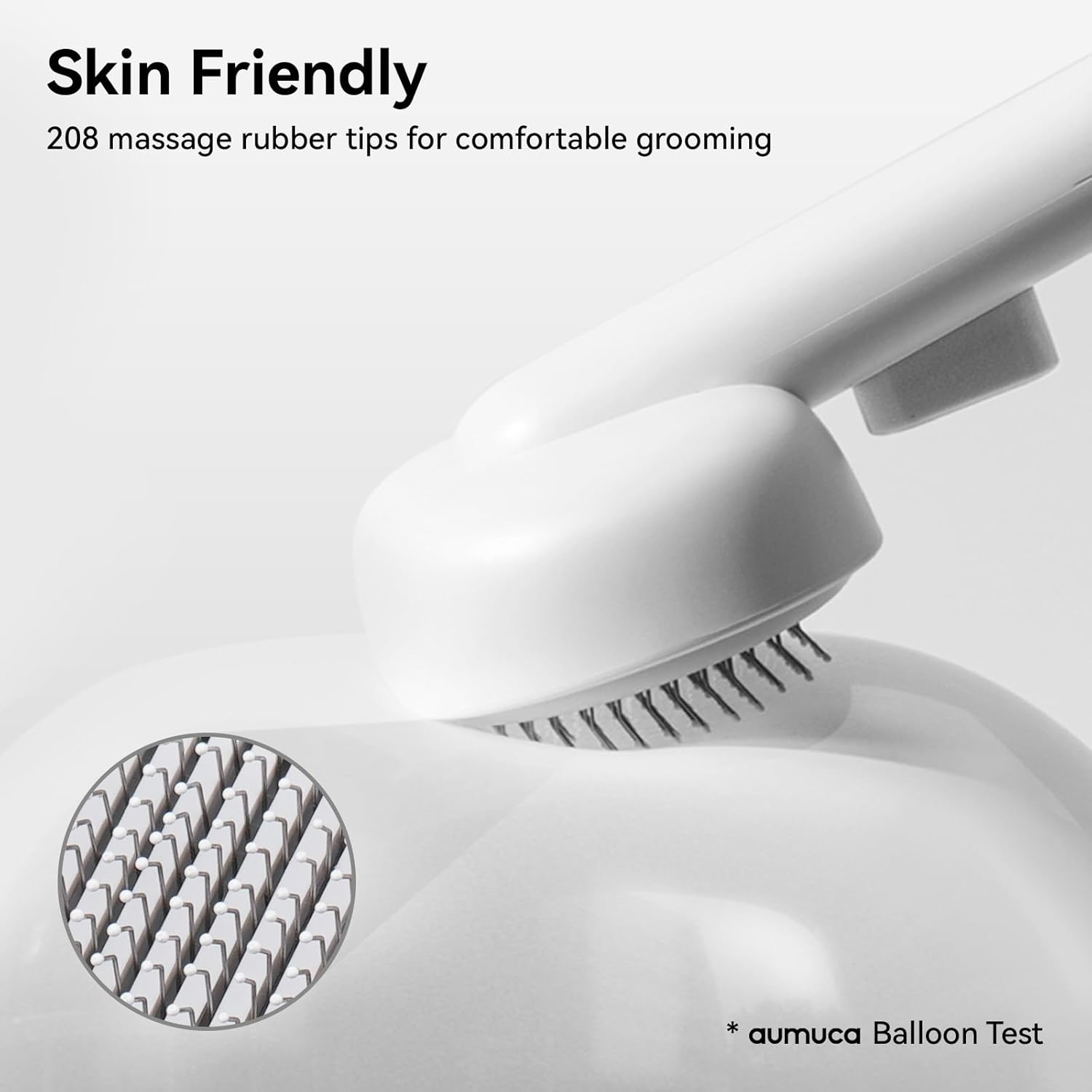 aumuca Cat Brush for Shedding, Cat Brushes for Indoor Cats, Cat Brush for Long or Short Haired Cats, Cat Hair Brush Cat Grooming Deshedding Brush for Dog Kitten Rabbit Massage Removes Loose Fur, White