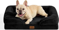 Bedsure Orthopedic Dog Bed Medium Size Dogs - Washable Medium Dog Cat Bed Waterproof, Comfort Pet Couch Sofa with Washable Removable Cover, Pets Bed with Nonskid Bottom, Black, 28"