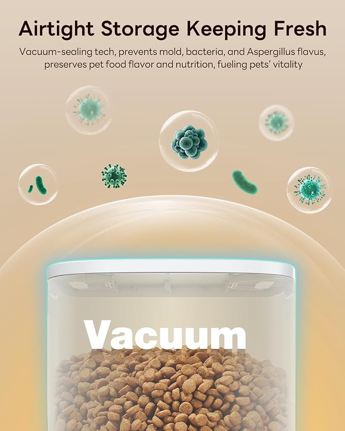 15L Automatic Dog Feeder for Large Breed, 2026 Vacuum-Sealed Storage Airtight 100% Freshness Timed Auto Dog Food Dispenser, Anti-Blockage System, Support up to 22mm Pet Food, Stainless Steel Bowl