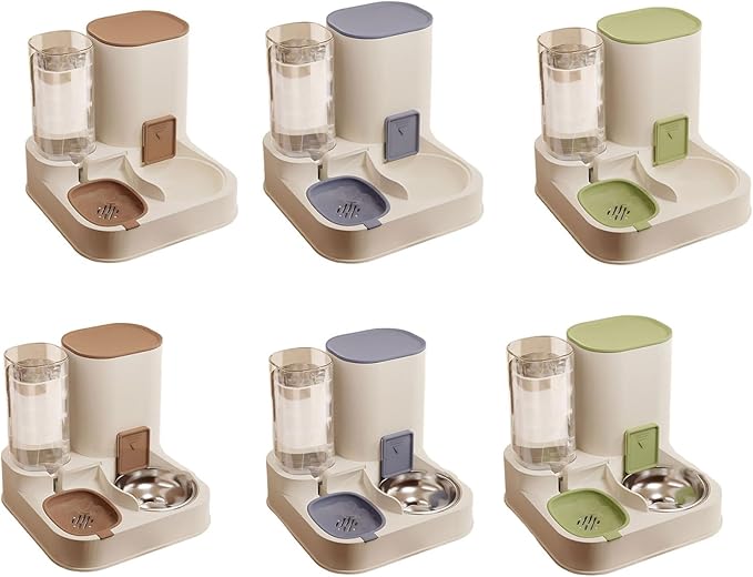 Automatic Pet Feeders and Water Dispenser Set 2 in 1 Feeders and Waterer Set Cats Bowl Pet Food Storage Pet Supplies