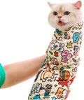 Cat Grooming Wrap – Self-Adherent Anti-Scratch Swaddle Restraint Bag for Nail Cutting, Medication, Multifunctional Care - Calm Cozy Burrito Papoose Pet Magic Blanket (31.5*31.5inches within 22lbs)