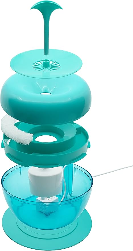 IntelliLeash PURRoducts Purrfect Water Fountain for Cats and Small Dogs with Premium 5-Layer Filter That Lasts Up to Two Months. Splash Free and Tip-Proof Design. Low Water Auto Shut-Off Feature.