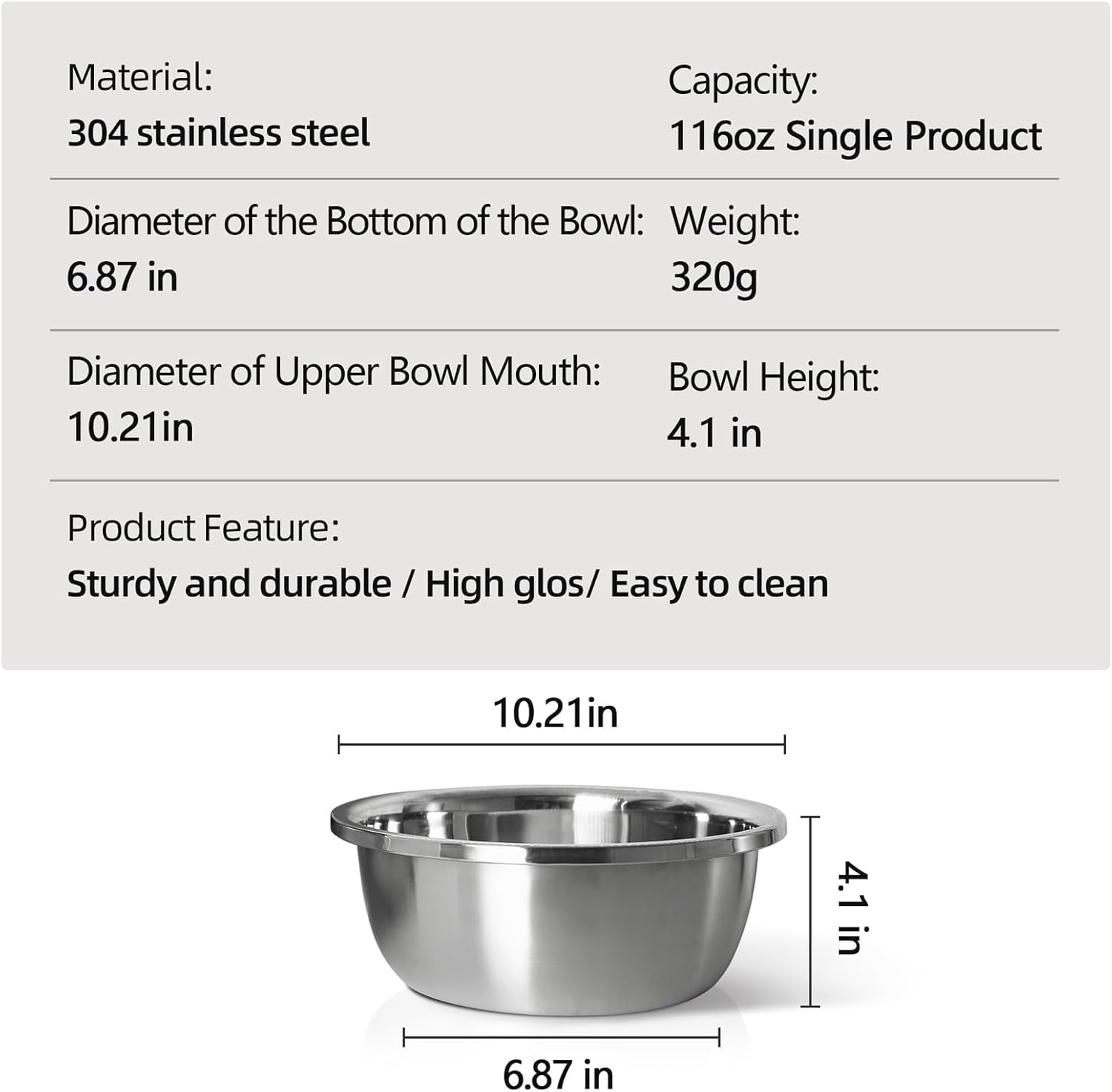 Stainless Steel Large Dog Bowl Set of 2, with 116 oz (15cup) High Capacity Metal Dog Food Bowls,Desirable Water and Food Bowls for Large, X-Large, and Giant Dogs,Heavy Duty, BPA-Free