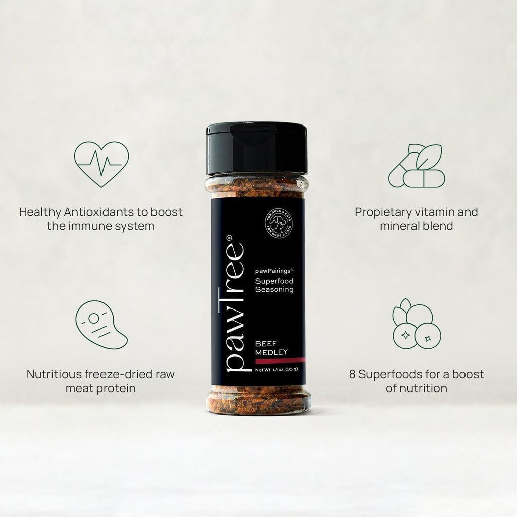 pawTree Healthy Food Toppers for Dogs & Cats - Appetite Booster with Freeze-Dried Proteins. Delicious Pet Food Seasonings and Flavor Enhancer for Picky Eaters & Appetite Stimulation (Beef)