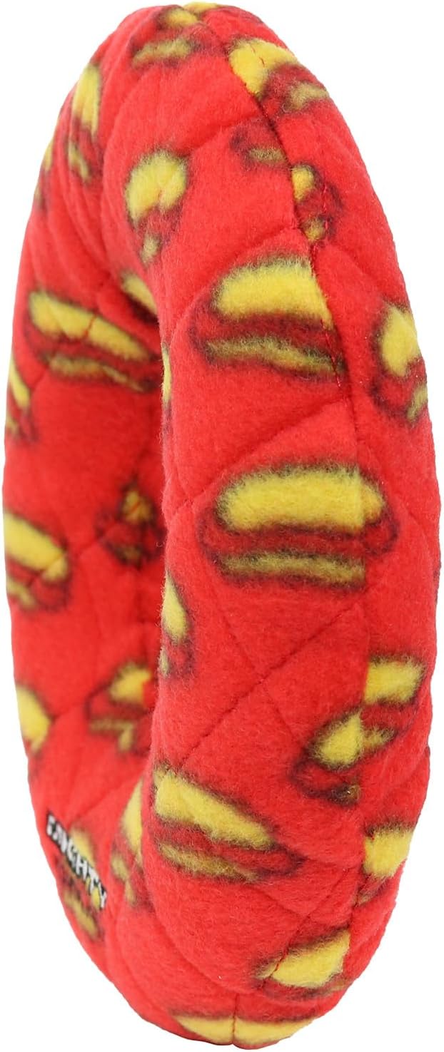 MIGHTY- NO Stuff Ring - Squeaky Plastic Core. 2-in-1 Toy. Made Durable, Strong & Tough. Interactive Play (Tug, Toss & Fetch). It Floats (Red, Medium 2 Pack)