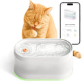 Petcube Pet Water Fountain | Automatic Wireless Water Fountain for Cats and Dogs with Ceramic Bowl, Easy to Clean, 4-Layer Filtration, in-App Filter Control, LED Light, Quiet Pump, Battery Operated