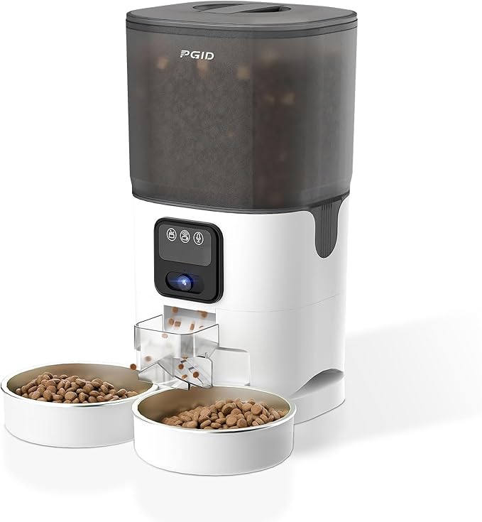 7L Automatic Pet Feeder with 1080P HD Wide Angle Camera, Smart WiFi Function, App Controlled, Night Vision Feature, Two-Way Audio, Suitable for Cats and Dogs.