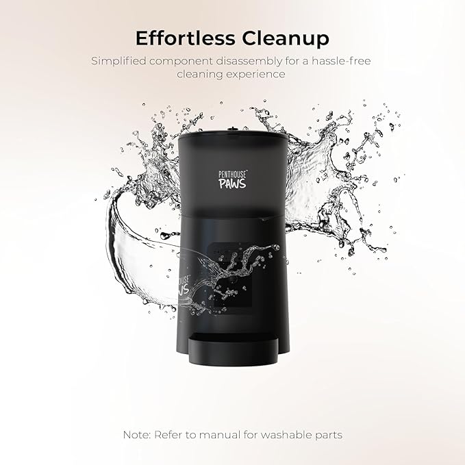 Smart HD Automatic Cat Feeder with 1080P Camera & Night Vision, 2-Way Audio, WiFi App Control, Anti-Jam 6L Cat Feeder with Backup Power, Easy to Clean, Schedules Up to 15 Meals for Cat & Dog, Black