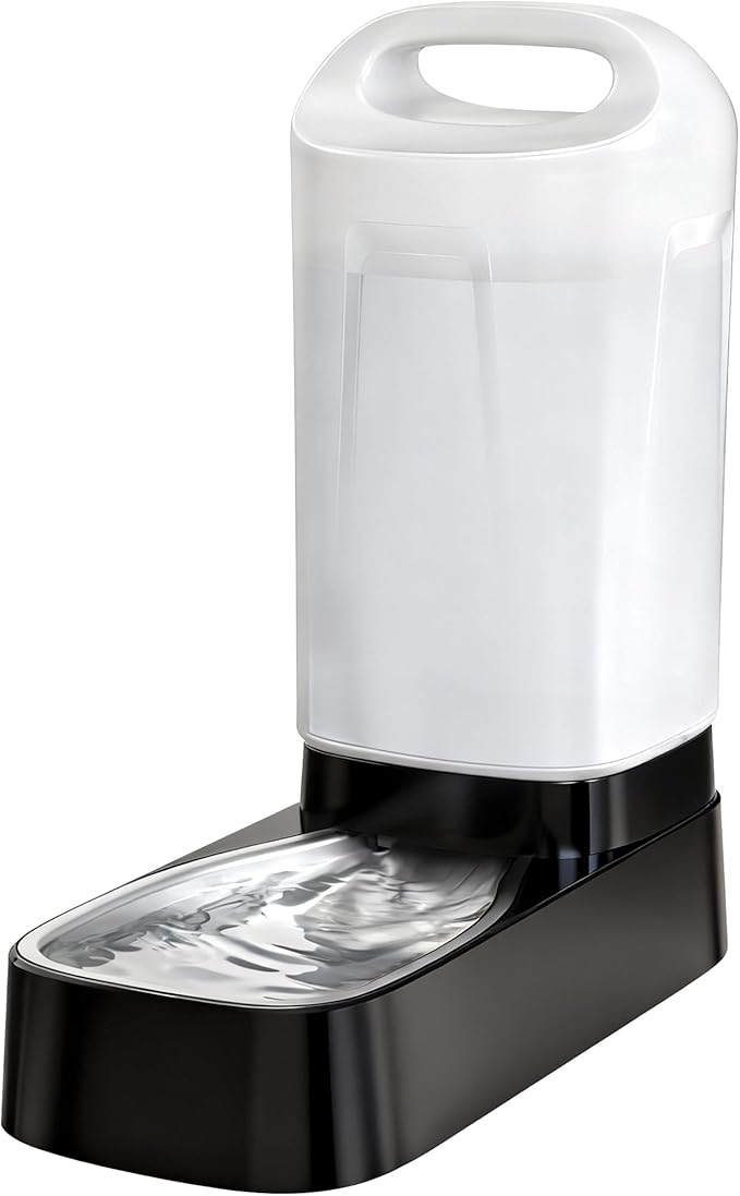 Automatic Dog Water Bowl Dispenser - 2.4 Gal Large Gravity Auto Pet Water Feeder Fountain Waterer with Stainless Steel Bowl & Easy Carry Handle for Large Dog Cat Multi Pet Use, BPA Free, No Leakage