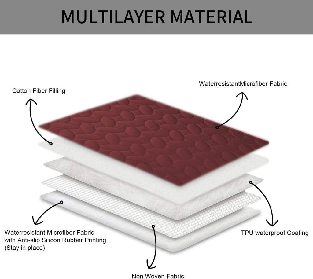 Ameritex Pet Bed Cover Dog Bed Blanket for Sofa and Furniture Waterproof New Pattern Design (40x50 Inch, Burgundy)