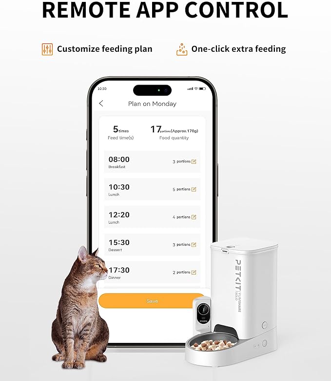 PETKIT PUROBOT Ultra Auto Waste Packing Cat Litter Box+YUMSHARE Solo Automatic Pet Feeder, AI-Powered Camera and 24hrs Free Livestream,App Control