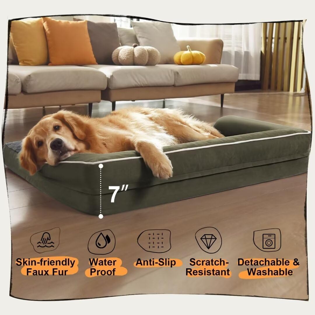 Small Dog Bed and Cat Sofa Waterproof Orthopedic Dog Beds for Small Dogs Cat Bed Comfy Pet Couch Sofa Beds with Washable Removable Cover & Non-Slip Bottom