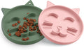Coomazy Silicone Slow Feeder Dog Cat Bowls, Interactive Puzzle Toy for Pets Dry/Wet Food Training, Keeps Dogs Cats Busy, Prevents Puppy Kitty Overeating (Pink/Green 2pcs, 0.8 Cup)