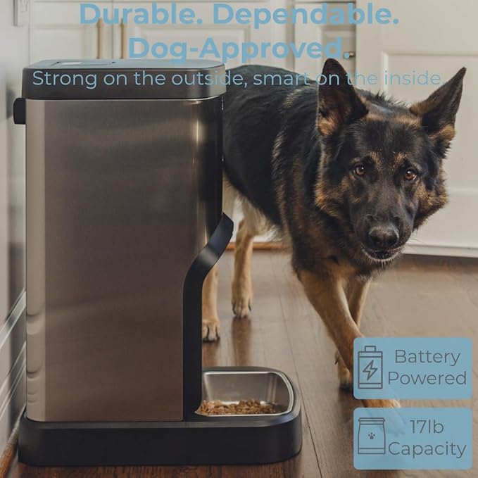 SMARTFeeder Large Capacity Automatic Dog and Cat Feeder – Stainless Steel Pet Food Dispenser with Wi-Fi App, Scheduled Feedings, Portion Control, HD Camera, Speaker & Microphone