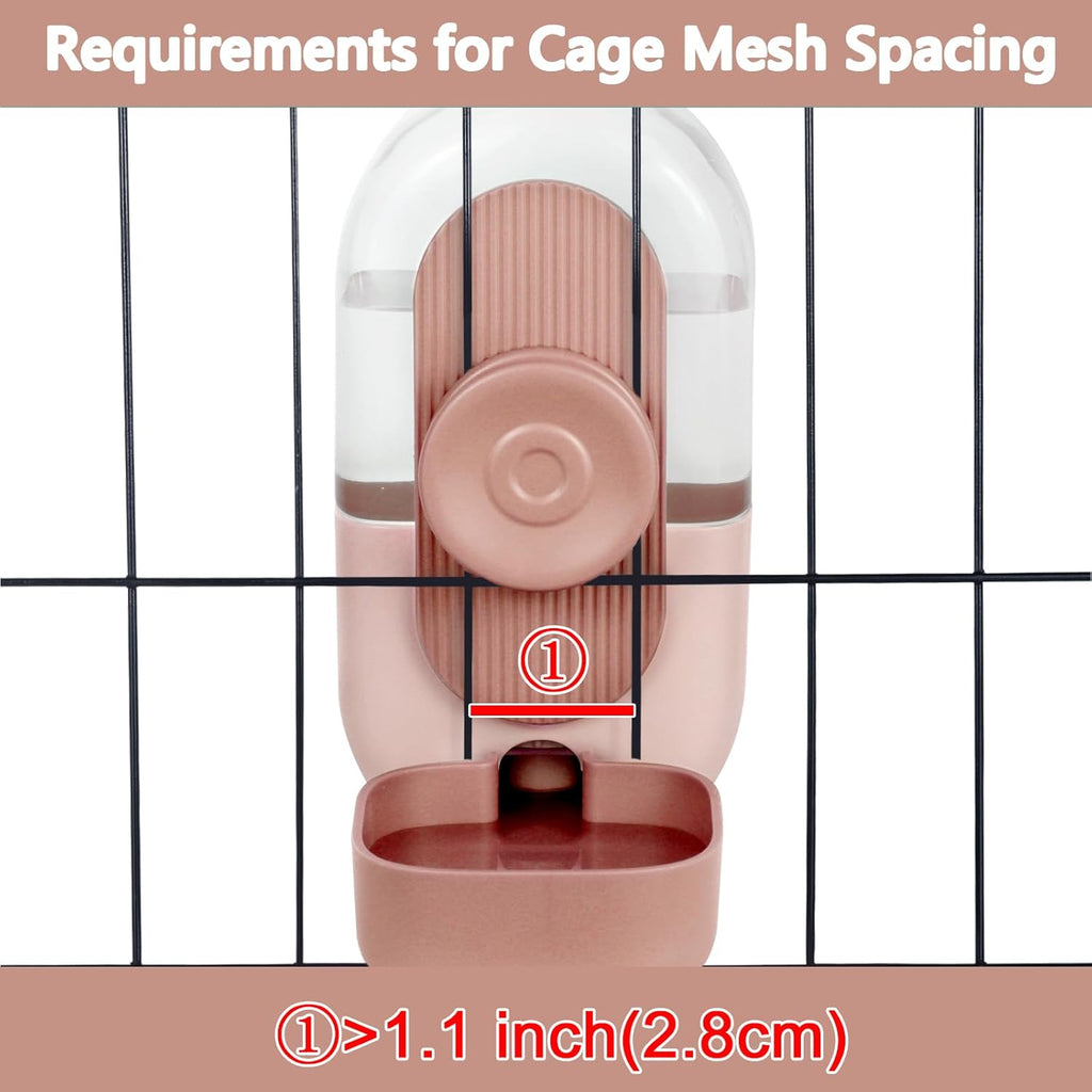 28oz Hanging Automatic Water Dispenser，Rabbit Water Bottle,Bunny Guinea Pig Ferret Water Bowl for Cage,Suitable for Small Animal Puppies(Cage Grid Spacing Over 1.2'')