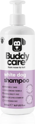 White Dog Shampoo by Buddycare (33.8oz) | Brightening and Whitening Shampoo for Dogs | Deep Cleansing, Fresh Scented | with Aloe Vera and Pro Vitamin B5
