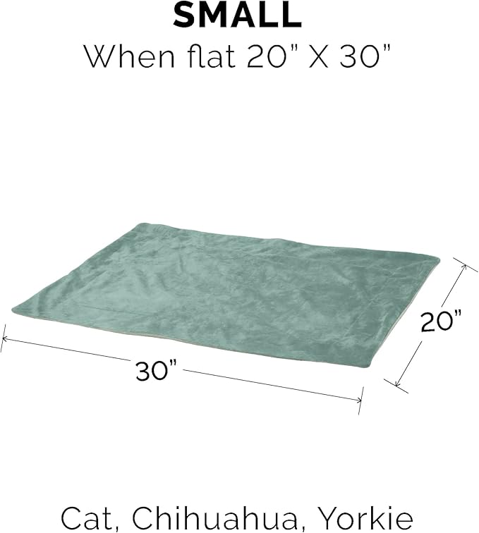 Furhaven Waterproof Throw Blanket for Dogs & Indoor Cats, Washable - Two-Tone Luxe Velvet Dog Blanket - Celadon Green, Small