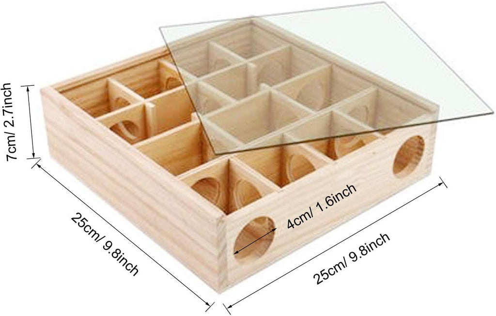 Allazone Wooden Maze Tunnel Toy with Cover, Small Pet Animals Sport Toy Funny Toy for Mice Dwarf Hamster Small Gerbil