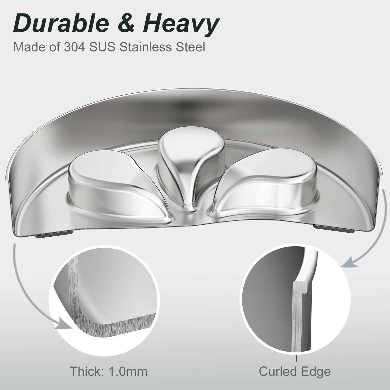 2Pcs Slow Feeder Dog Bowls 3Cups Large Capacity, 304 Stainless Steel Dog Bowl, Metal Food Bowl with Non-Slip Base, Food-Grade