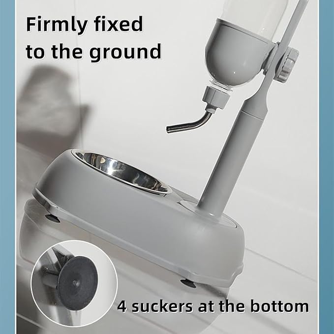 500ml Pet Standing Water Dispenser Bowl, Food Feeder Bowl with Detachable Pole Automatically Feeding Water