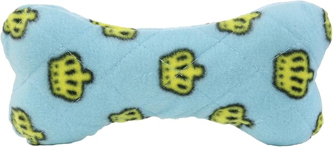 MIGHTY- NO Stuff Bone– Squeaky Plastic Core. 2-in-1 Toy. Made Durable, Strong & Tough. Interactive Play Dog Toy (Tug, Toss & Fetch). It Floats. (Blue, Medium)