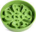 LE TAUCI Slow Feeder Dog Bowls Ceramic, 3 Cups Slow Feeding Dog Bowl Medium Large Breed, Pet Bowl for Fast Eaters, Puzzle Pet Dishes,Clover Green