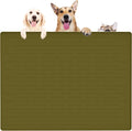39.4"x29.5" Large Pet Food Mat, Silicone Dog Mats for Food and Water, Nonslip Pet Feeding Mats for Floors,Dog Cat Bowl Mat with Raised Edges, Avocado Green