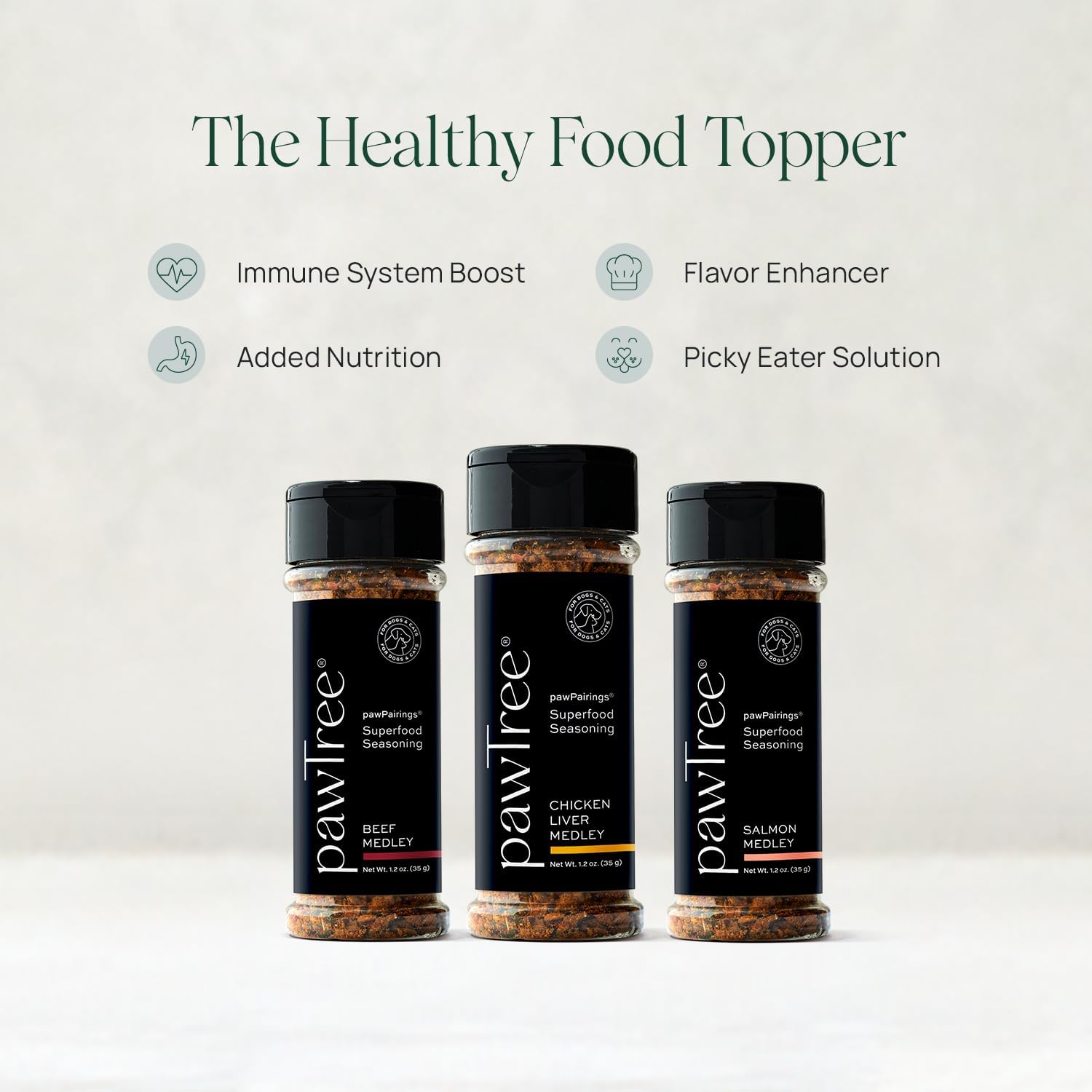 pawTree Healthy Food Toppers for Dogs & Cats - Appetite Booster with Freeze-Dried Proteins. Delicious Pet Food Seasonings and Flavor Enhancer for Picky Eaters & Appetite Stimulation (Beef)