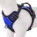 PHOEPET No Pull Dog Harnesses for Small Puppies Reflective Adjustable Front Clip Vest with 2 Metal Leash Attachment Hooks Soft Handle [Over The Head Design](S, Royal Blue)
