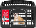 IRIS USA 24" 4-Panel Dog Playpen with Door, 35 x 35 x 24, Puppy Playpen, Dog Play Pen Indoors, Pet Fence, Puppies/Small Dogs, Black