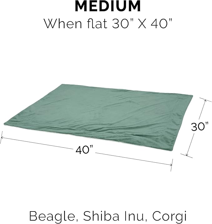 Furhaven Waterproof Throw Blanket for Dogs & Indoor Cats, Washable - Two-Tone Luxe Velvet Dog Blanket - Celadon Green, Medium