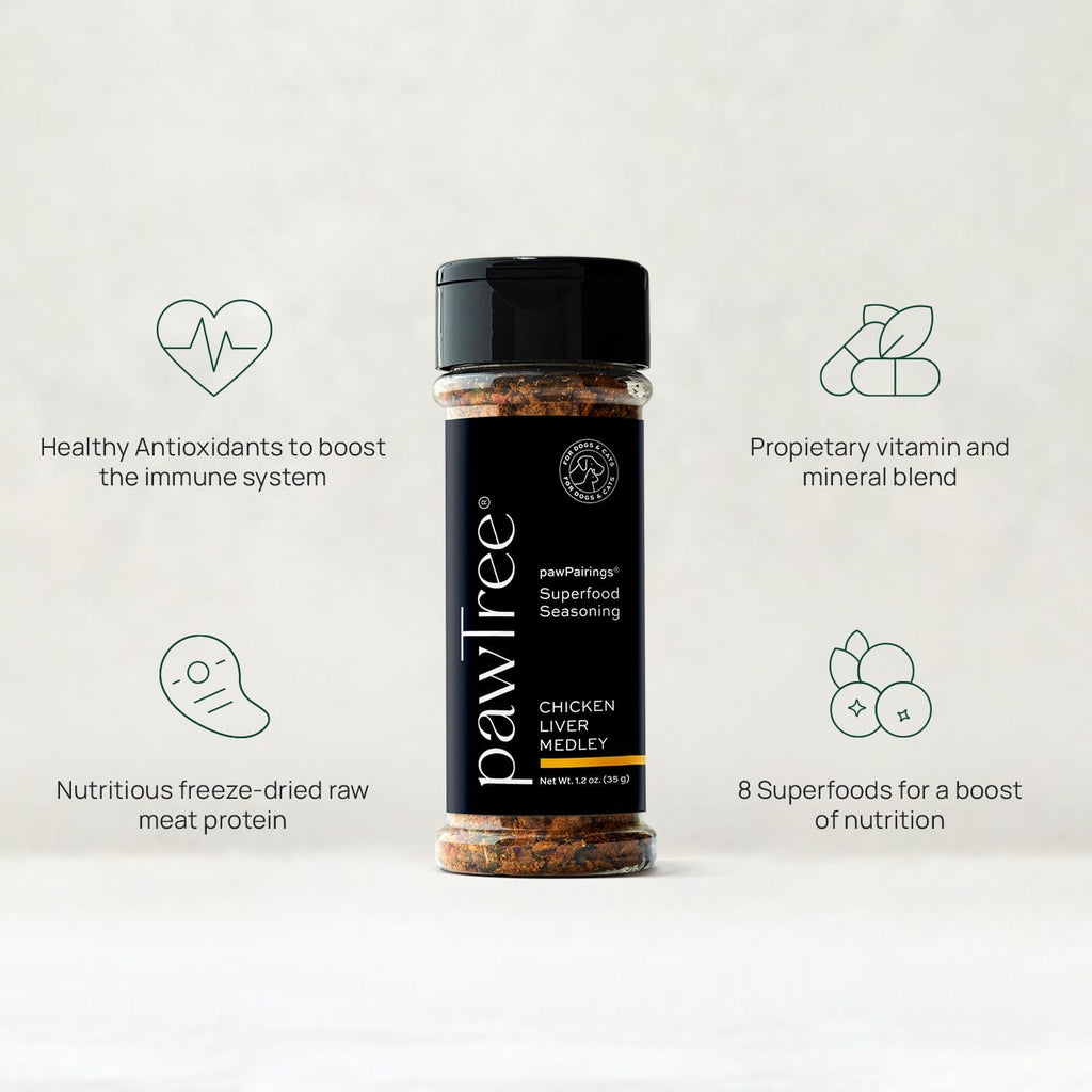 pawTree Healthy Food Toppers for Dogs & Cats - Appetite Booster with Freeze-Dried Proteins. Delicious Pet Food Seasonings and Flavor Enhancer for Picky Eaters & Appetite Stimulation (Chicken Medley)