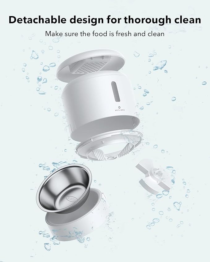 PETLIBRO Automatic Cat Feeder, Automatic Pet Food Dispenser with Freshness Preservation, Timed Dog Feeders for Dry Food, Up to 50 Portions 6 Meals Per Day, Granary White