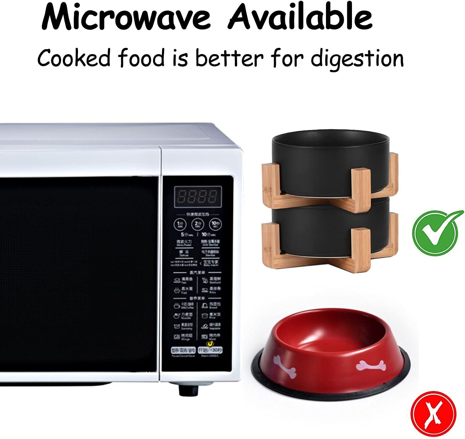 Petygooing Ceramic Black Cat Dog Bowl Set with Stand,Small Dog Bowls, Pet Food and Water Dish, Anti Slip Set of 2 Cat Bowl-Pet Food Dishes- Pet Bowls Small Size Pet (13.5OZ/5.1 in)