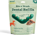 WOOF - Bite n' Brush Refills for The Dog Toothbrush Toy - Scrub Plaque and Tartar from Your Dog's Teeth and Mouth - Dog Dental Chew Toy Treats - Approximately 16 Refills