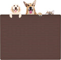 39.4"x29.5" Largest Pet Food Mat, Silicone Dog Mats for Food and Water, Nonslip Pet Feeding Mats for Floors,Dog Cat Bowl Mat with Raised Edges, Dark Brown