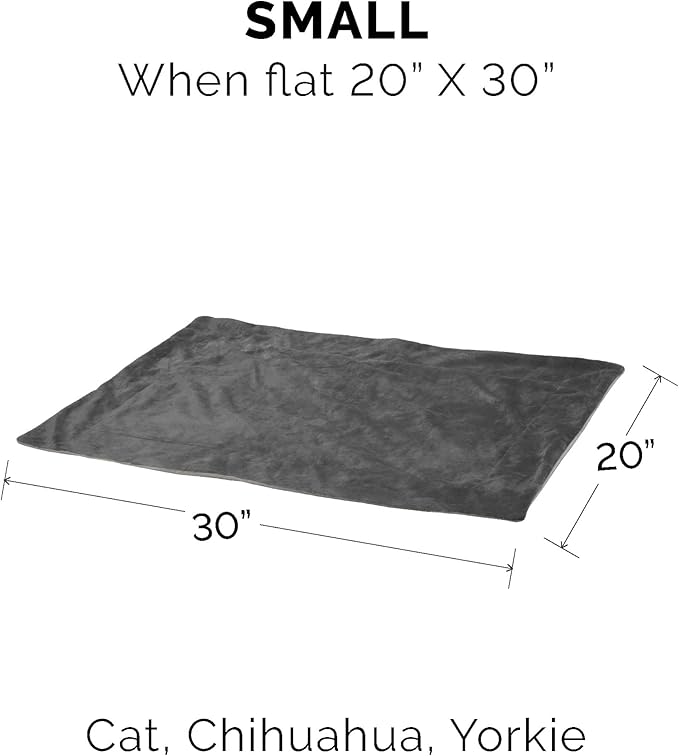 Furhaven Waterproof Throw Blanket for Dogs & Indoor Cats, Washable - Two-Tone Luxe Velvet Dog Blanket - Granite Gray, Small