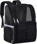 Pet Backpack, Airline Approved Dog Backpack, Cat Bag for Travel Hiking Bike Riding Walking Outdoor, Cat Backpack with Breathable Mesh(Black)