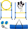 Dog Agility Training Equipment, Dog Agility Course Backyard Set, Pet Outdoor & Indoor Obstacle Course, with Agility Hurdle, Jump Ring, Toy Balls and Storage Bag