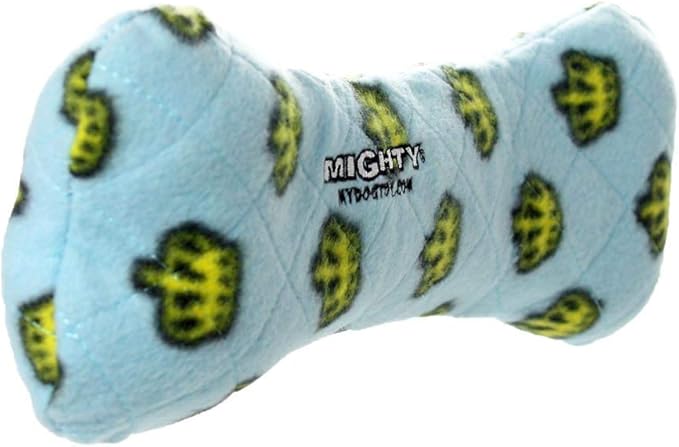 MIGHTY- NO Stuff Bone– Squeaky Plastic Core. 2-in-1 Toy. Made Durable, Strong & Tough. Interactive Play Dog Toy (Tug, Toss & Fetch). It Floats. (Blue, Large 2 Pack)