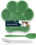 Lick Mat for Dogs and Cats, Premium Lick Pad with Suction Cups,Dog Slow Feeder Dowl Mat for Bathing Grooming Nailing Trimming, Food-Grade, Non-Toxic (Green)