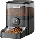 oneisall Automatic Cat Feeder for Large Kibble and Snacks, 12 Cups/3L Timed Pet Feeder for Cats Indoor, Programmable Dry Food Dispenser (Black)