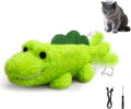 Interactive Cat Toys for Indoor Cats - Automatic Moving Cat Chase Toy for Bored Indoor Adult Cats - 360° Random Movement, Tail Wagging & Catnip Stimulation - Electric Croc(Long Plush)