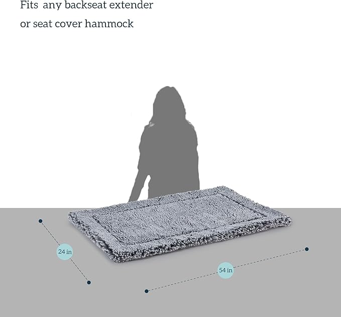 Stoutwool Chew Proof Dog Car Seat Cover for Back Seat - Water Resistant Rear Seat Protector - Dual-use Car Dog Mat for Aggressive Chewers - Tough - Potable - Machine Washable, Charcoal